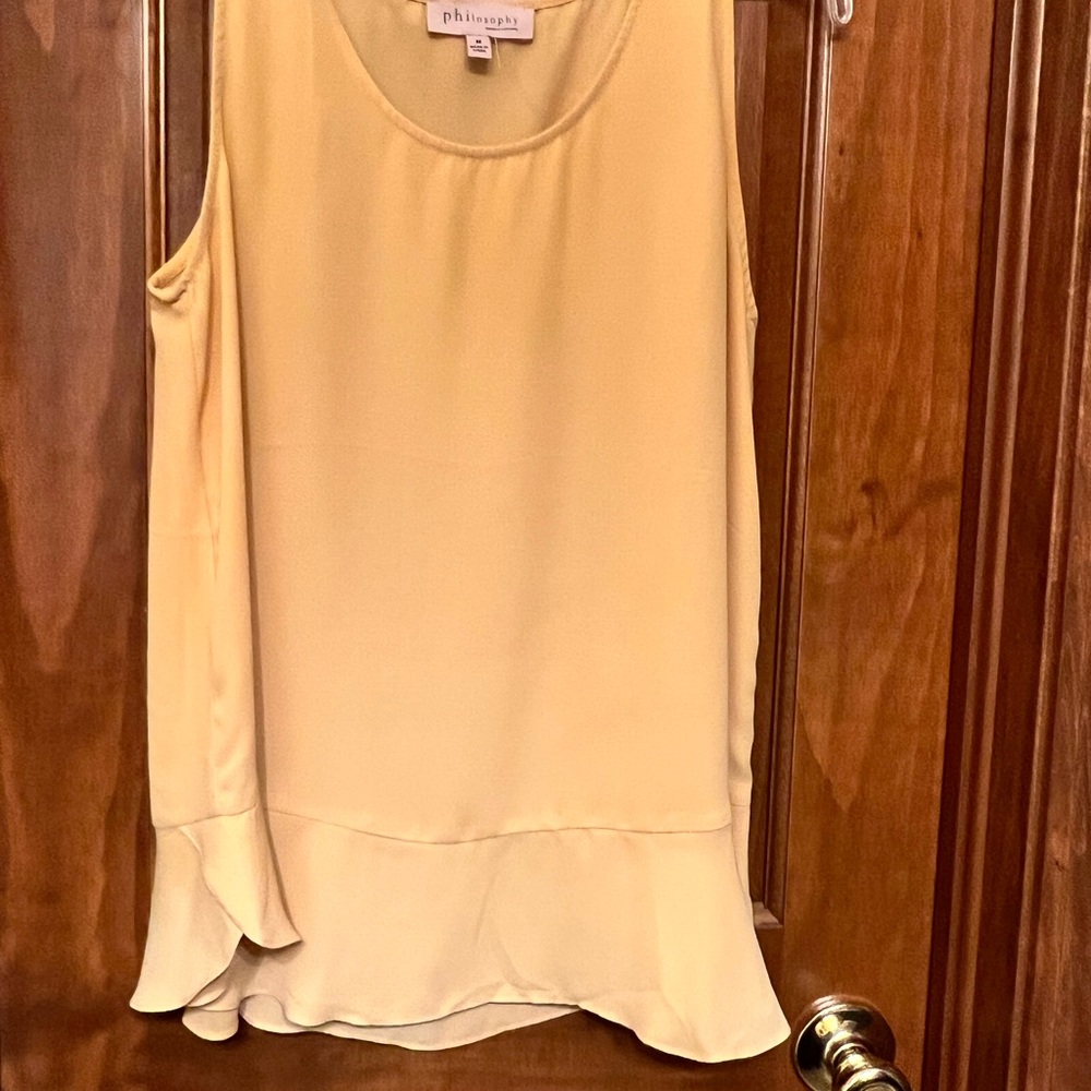 Philosophy Women's Light Yellow Sleeveless Blouse